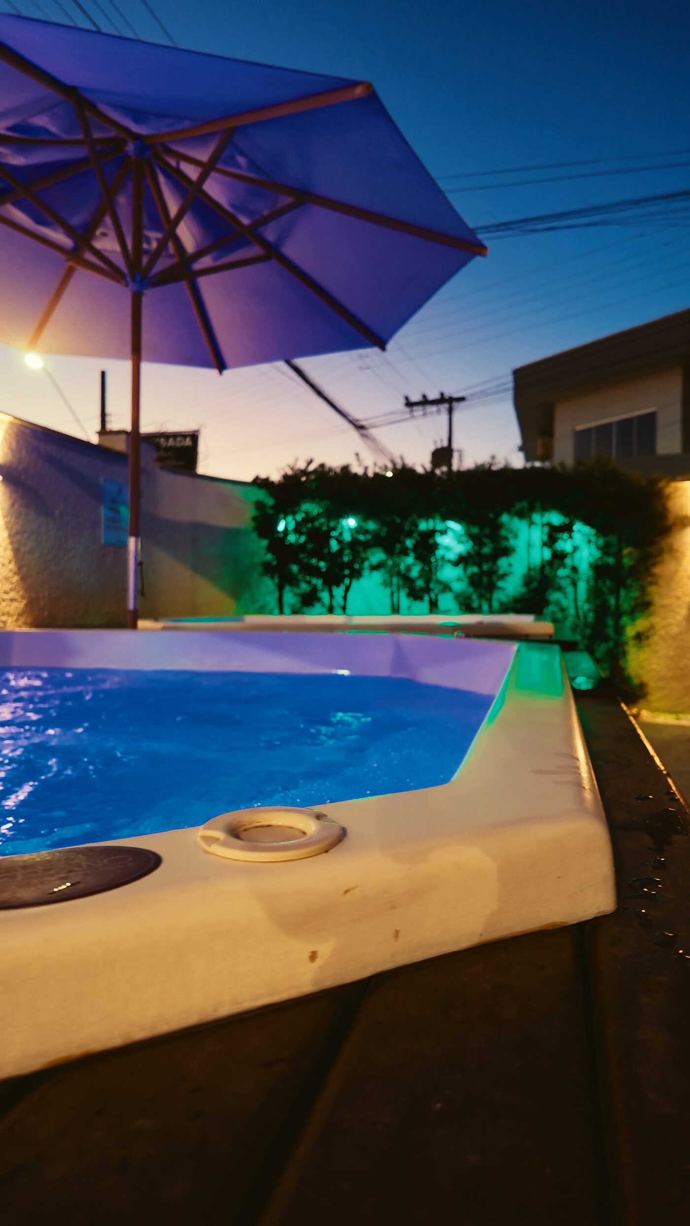 Detalhe da jacuzzi aquecida